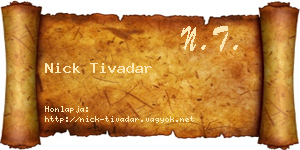 Nick Tivadar névjegykártya